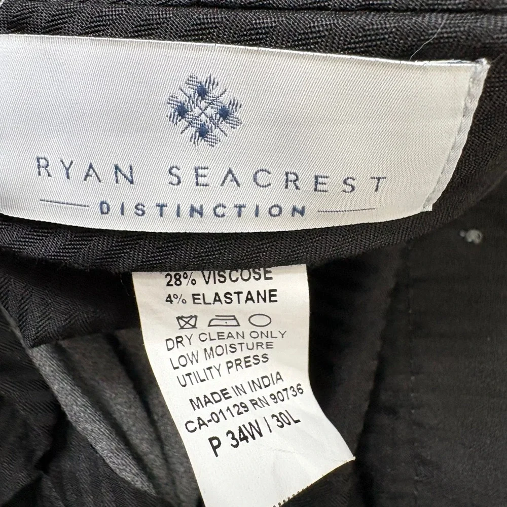Ryan Seacrest Distinction Suit Mens 44R 34x30 Gray 2-Piece Blazer Pants Corpcore